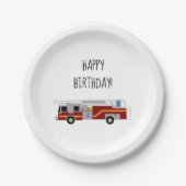 ハッピーバースデー消防車 ペーパープレート (正面)