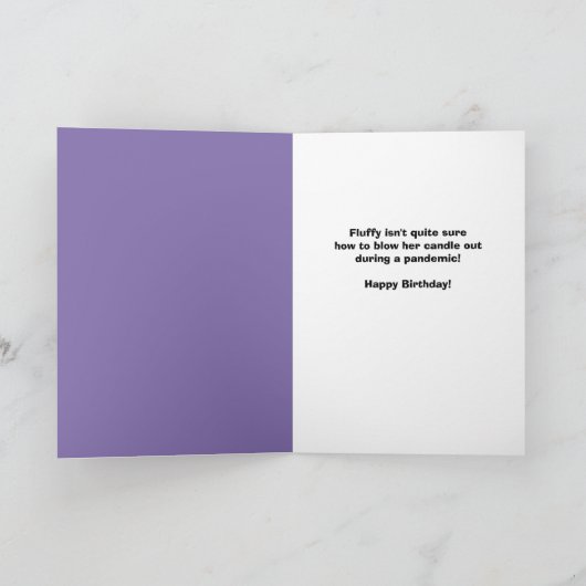 ハッピーバースデー混乱猫と顔マスクケーキ シーズンカード (内部)