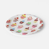 ハッピーバースデー混合カップケーキ ペーパープレート (アングル)