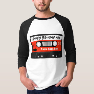 ハッピーバースデー混合テープ赤カセカスタマイズット Tシャツ