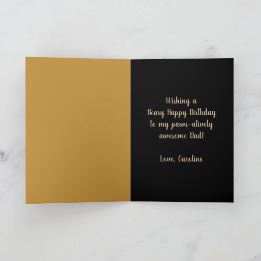 ハッピーバースデー温感的に素晴らしいパパ サンキューカード (内部)