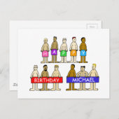 ハッピーバースデー漫画カスタマイズ任意の名前 ポストカード (正面/裏面)