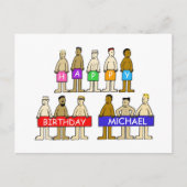 ハッピーバースデー漫画カスタマイズ任意の名前 ポストカード (正面)