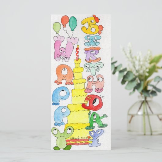ハッピーバースデー漫画バブルキャラクター (スタンド正面)