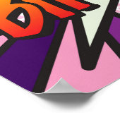 ハッピーバースデー漫画ブックアポップ・アートのートピンク ポスター (角)