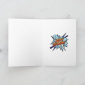 ハッピーバースデー漫画ブックアポップ・アートのートフォト カード (内部)