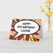 ハッピーバースデー漫画ブックアポップ・アートのート カード (黄色い花)