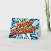 ハッピーバースデー漫画ブックアポップ・アートのート カード (正面)