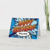 ハッピーバースデー漫画ブックアポップ・アートのート カード (正面)