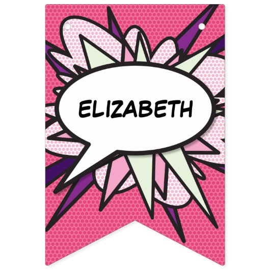 ハッピーバースデー漫画ブックアポップ・アートのート バンティングフラッグ (第1の旗)