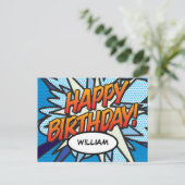 ハッピーバースデー漫画ブックアポップ・アートのート ポストカード (スタンド正面)