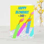 ハッピーバースデー火炎の吹き日ホールパパ カード (黄色い花)