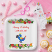 ハッピーバースデー熱帯オウム ペーパープレート (パーティー)