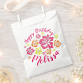 ハッピーバースデー熱帯ハワイアンハイビスカスフラワー フェイバーバッグ (クリップ留めされた状態)