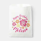 ハッピーバースデー熱帯ハワイアンハイビスカスフラワー フェイバーバッグ (正面)