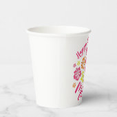 ハッピーバースデー熱帯ハワイアンハイビスカスフラワー 紙コップ (右)