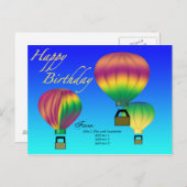 ハッピーバースデー熱気球はがき ポストカード (正面/裏面)