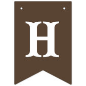 ハッピーバースデー牛のプリント茶色と白 バンティングフラッグ (第2の旗)