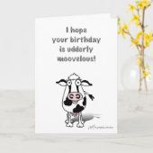 ハッピーバースデー牛! カード (黄色い花)