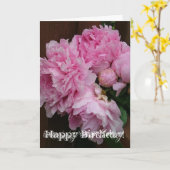 ハッピーバースデー牡丹 カード (黄色い花)