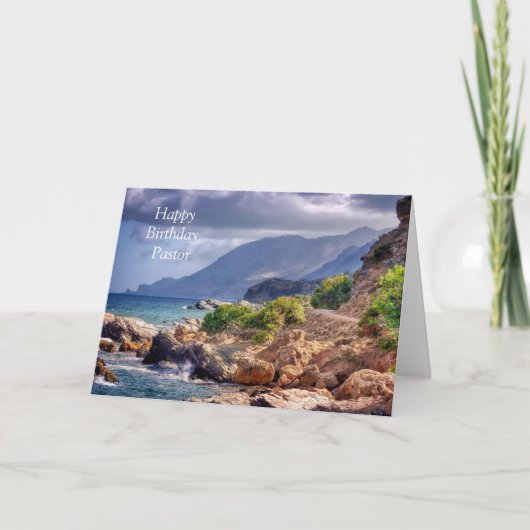 ハッピーバースデー牧師の折り畳みグリーティングカード カード (正面)