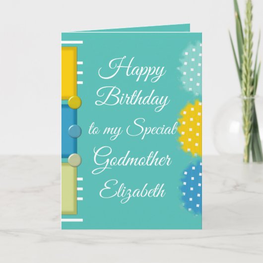 ハッピーバースデー特別なゴッドマザーグリーン カード (正面)
