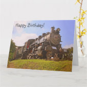 ハッピーバースデー特殊蒸気機関車 カード (黄色い花)