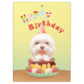 ハッピーバースデー犬とケーキ クリップボード (裏面)