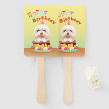 ハッピーバースデー犬とケーキ