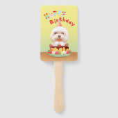 ハッピーバースデー犬とケーキ ハンドファン (裏面)