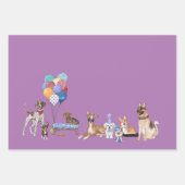ハッピーバースデー犬の品種 ラッピングペーパーシート (正面3)