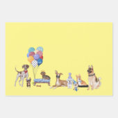 ハッピーバースデー犬の品種 ラッピングペーパーシート (正面2)