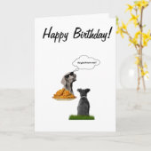 ハッピーバースデー犬の良い友達 カード (黄色い花)