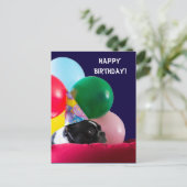 ハッピーバースデー犬の風船ユーモア ポストカード (スタンド正面)