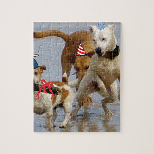 ハッピーバースデー犬 ジグソーパズル (縦)