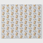 ハッピーバースデー犬 ラッピングペーパー (フラット)