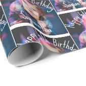 ハッピーバースデー独自の写真を追加おもしろいする ラッピングペーパー (ロールコーナー)