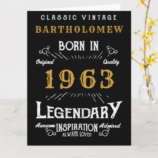 ハッピーバースデー独自の年名の作成レトロ カード (黄色い花)