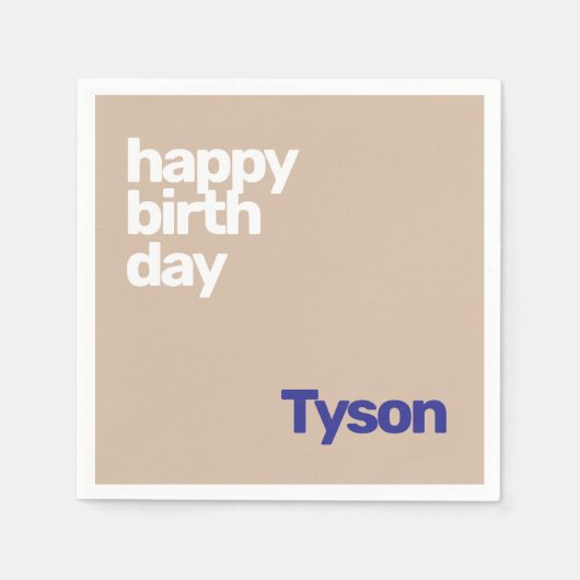 ハッピーバースデー独自のMOCHAパーティー紙の作成 スタンダードカクテルナプキン (正面)