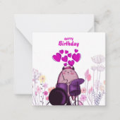 ハッピーバースデー猫お祝い おもしろい ノートカード (正面)