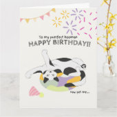 ハッピーバースデー猫からパーフェクトホオマーン カード (黄色い花)