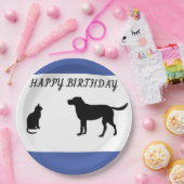 ハッピーバースデー猫と犬のパーティープレート ペーパープレート (パーティー)