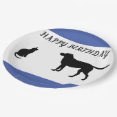 ハッピーバースデー猫と犬のパーティープレート ペーパープレート (アングル)