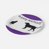 ハッピーバースデー猫と犬のパーティープレート ペーパープレート (アングル)