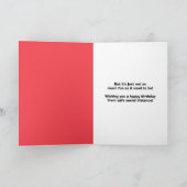 ハッピーバースデー猫のセーターと顔マスクユーモア シーズンカード (内部)