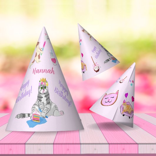 ハッピーバースデー猫のパーティー名 パーティーハット