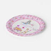 ハッピーバースデー猫のパーティー名 ペーパープレート (アングル)