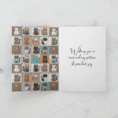 ハッピーバースデー猫の針付きキルト模様 カード (内部)