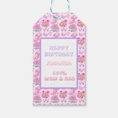 ハッピーバースデー猫はパーティーを持つ ギフトタグ (正面)