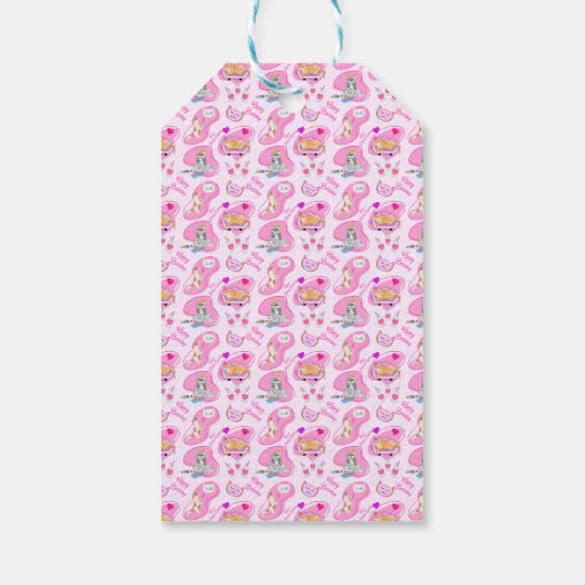 ハッピーバースデー猫はパーティーを持つ ギフトタグ (裏面)